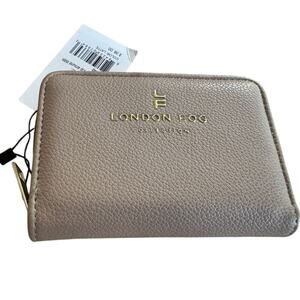 LONDON FOG Bradford Pebble Wristlet Zip-Around Wallet Magnetic Snap New w/ Tag